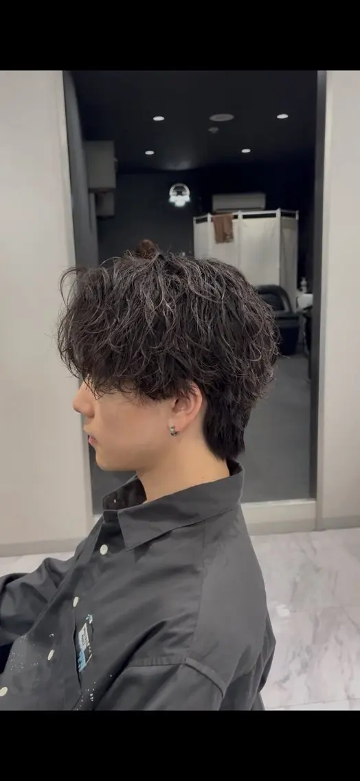 ショート パーマ メンズ メンズパーマ カット パーマ メンズスタイル 歩夢のヘアスタイル