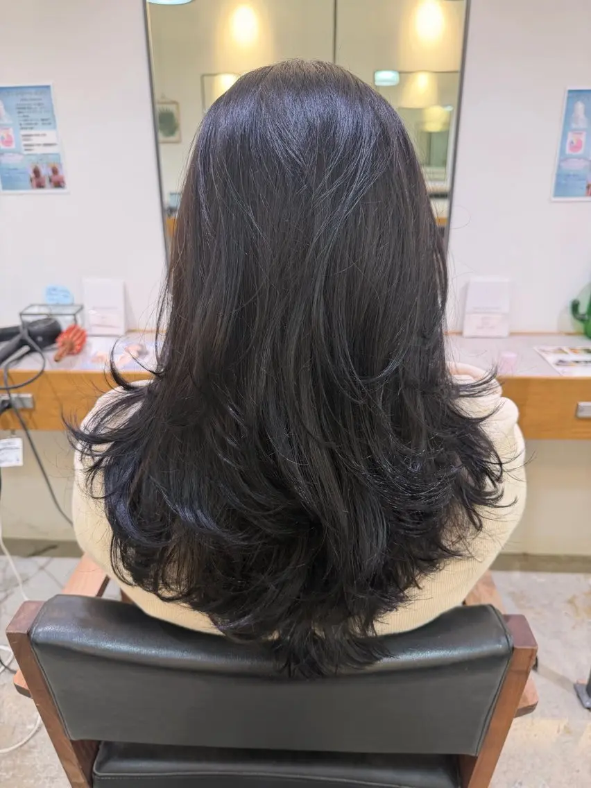 ロング レイヤーカット カット suzuna ⋆꙳✮のヘアスタイル