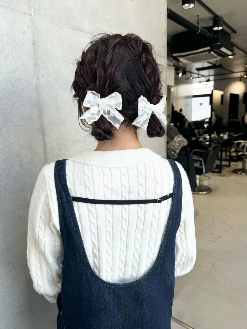 ロング カラー パーマ ヘアアレンジ 透明感/オリーブ/ グレージュ/YUKAのヘアスタイル