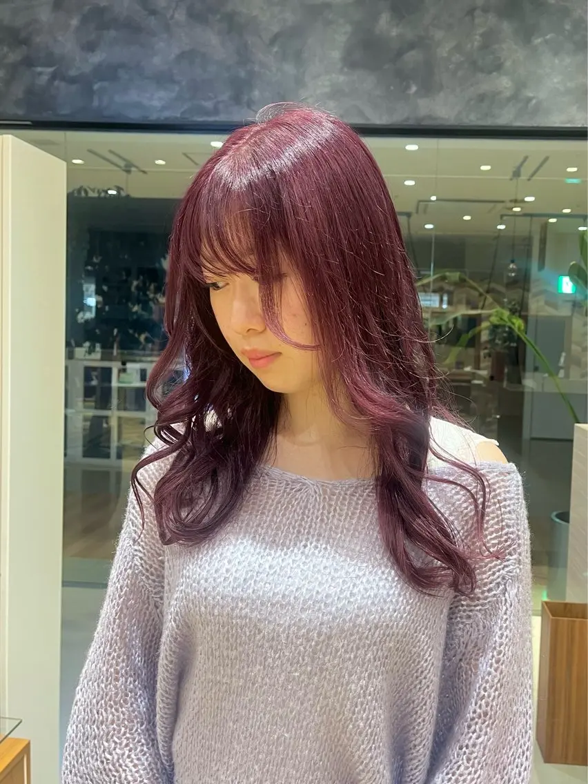 ロング カラー ピンクカラー バイオレットカラー 暖色カラー・メンズ 🫧Harukaのヘアスタイル