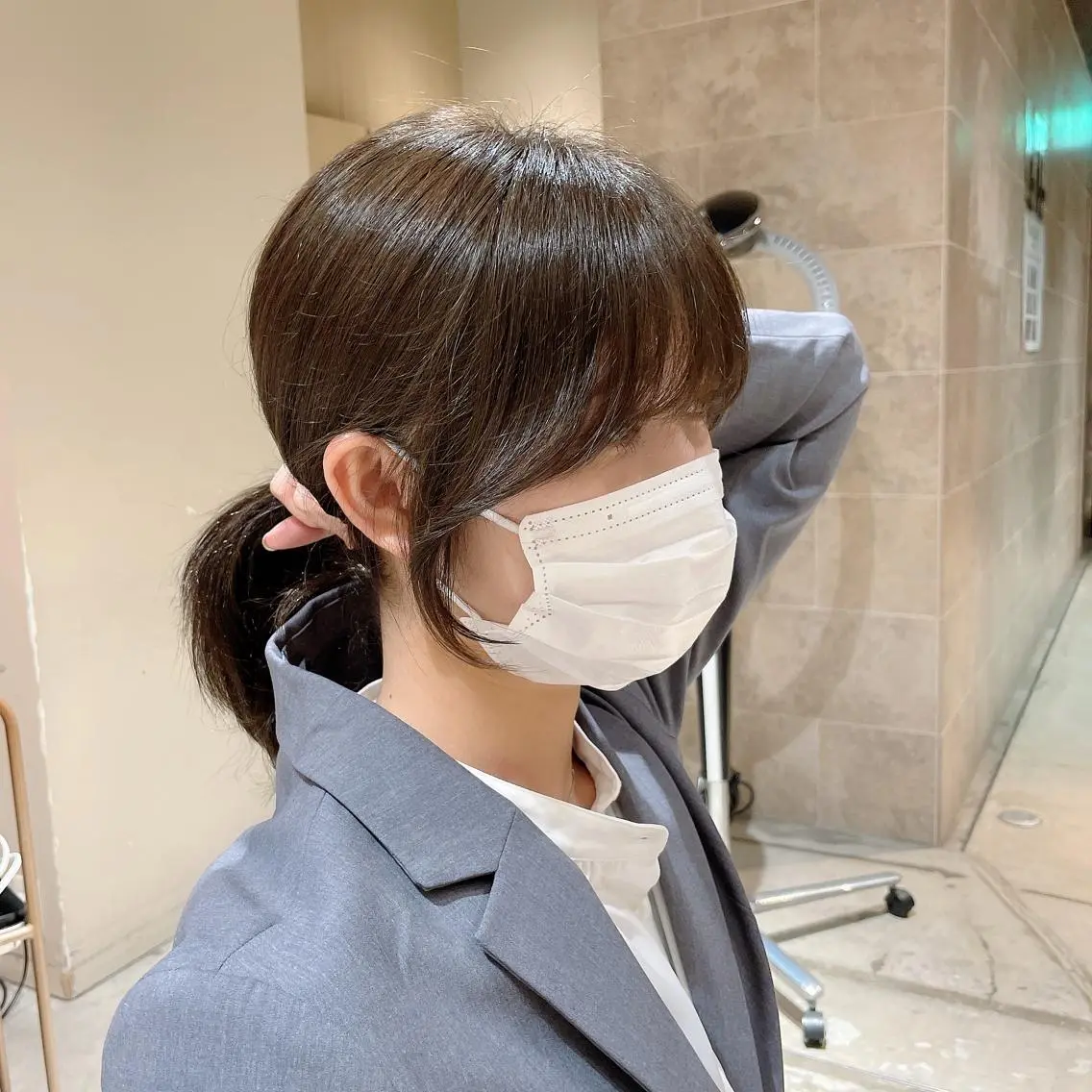 セミロング カラー 本格韓国ヘア🇰🇷 【uni】キューさんのヘアスタイル