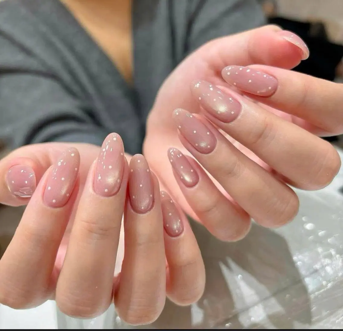 ネイル フラッシュネイル フレンチネイル グラデーション キラキラネイル 韓国ネイル ハンドネイル Hy nailsのネイルデザイン