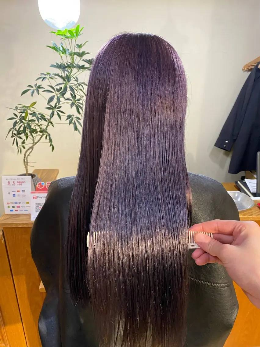 ロング カラー パープルカラー 齋藤 リクのヘアスタイル