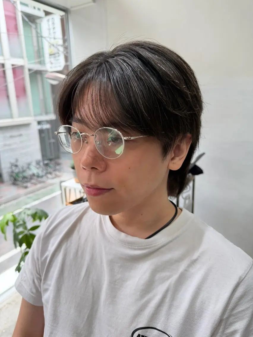 メンズ センターパート マッシュウルフ マッシュ メンズウルフカット ウルフカット カット makoto 池袋 カラー カットのヘアスタイル