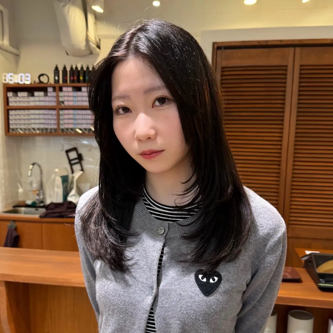 セミロング カット ヘアカラー トリートメント レイヤーカット 縮毛矯正 高杉颯汰のヘアスタイル