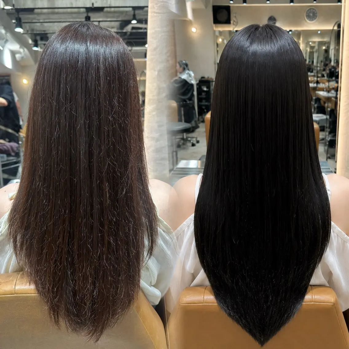 ロング 縮毛矯正 カット ヘアカラー 縮毛矯正 👑髪質改善/透明感 カラー/レイヤー/Uのヘアスタイル
