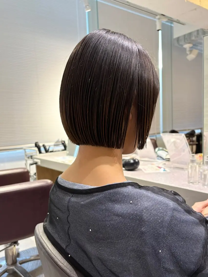 ショート 切りっぱなしボブ ボブ レイヤーカット 盛れるレイヤー/ 髪質改善/遠藤龍雅のヘアスタイル