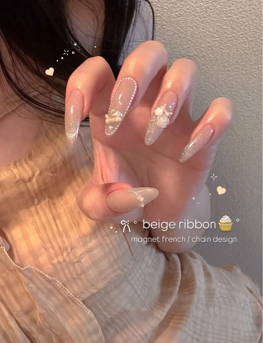 ネイル 長さ出し グラデーション ロングネイル マグネットネイル ミラーネイル ハンドネイル Han chanのネイルデザイン