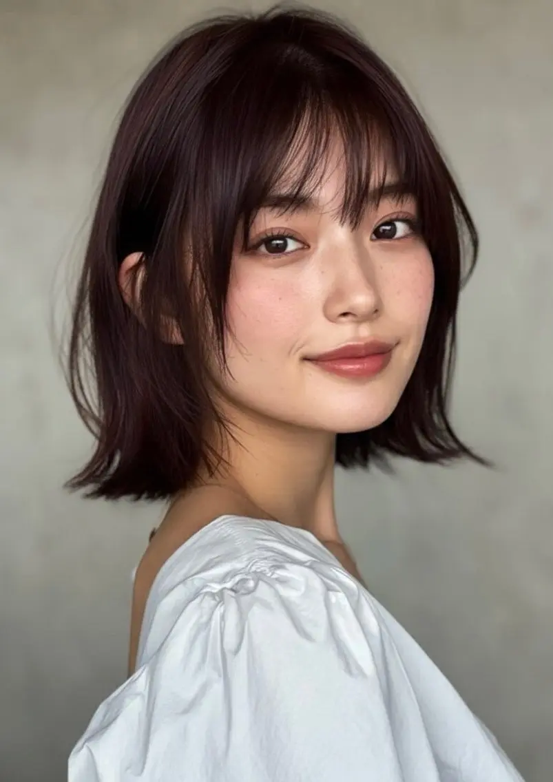 ミディアム ハッシュカット ハイライト 髪質改善 韓国風ヘア レイヤーカット カット ヘアカラー トリートメント 髪質改善/レイヤー/ ショート/koshiのヘアスタイル