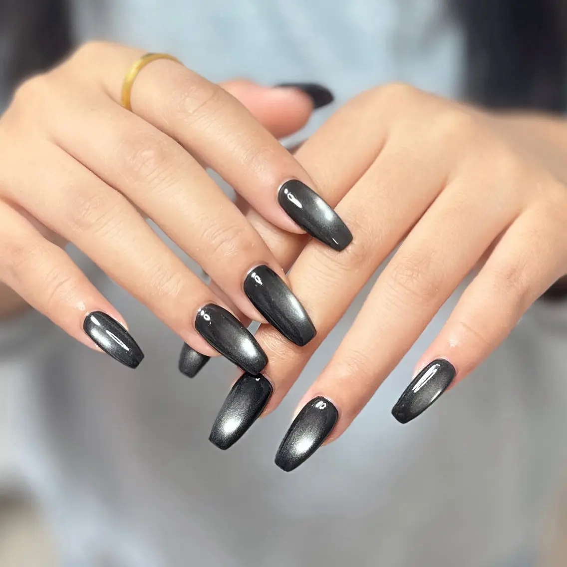 ネイル アートネイル オーロラネイル チークネイル フレンチネイル ガラスフレンチ 🎀YooLi Nail salonのネイルデザイン