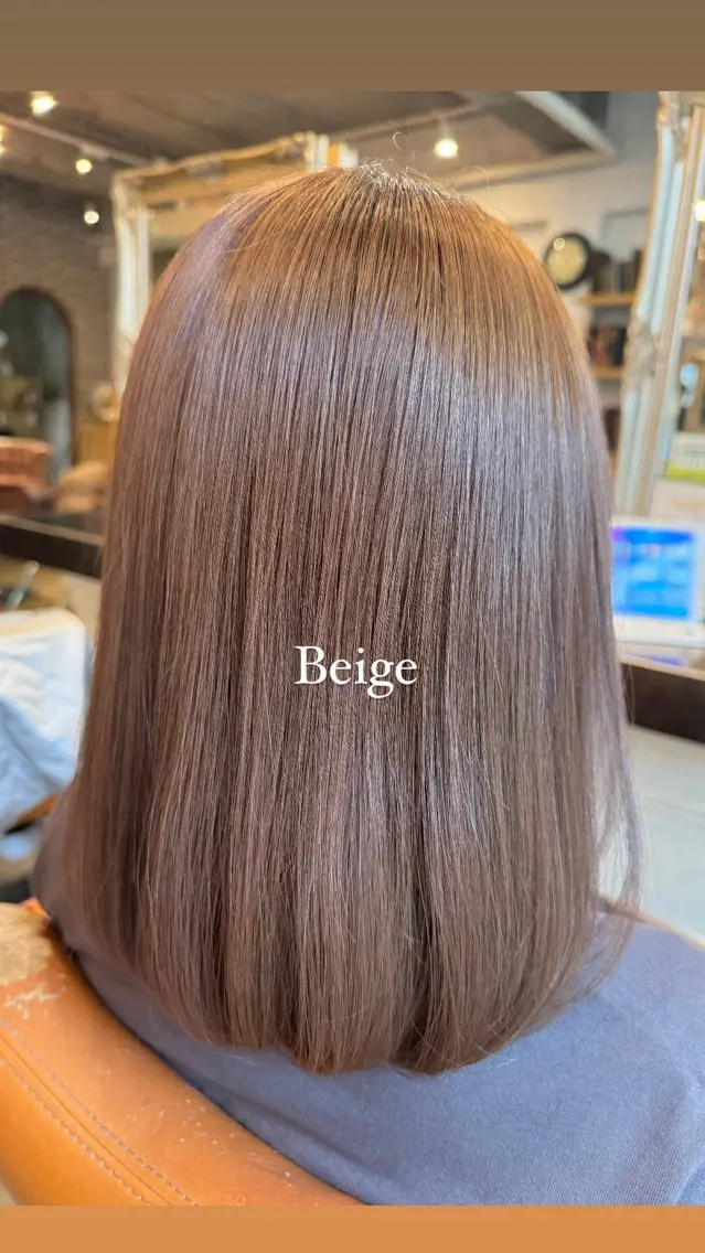 ミディアム カラー ベージュカラー カット ヘアカラー ハイライト/インナー /ブリーチ/レイヤーのヘアスタイル