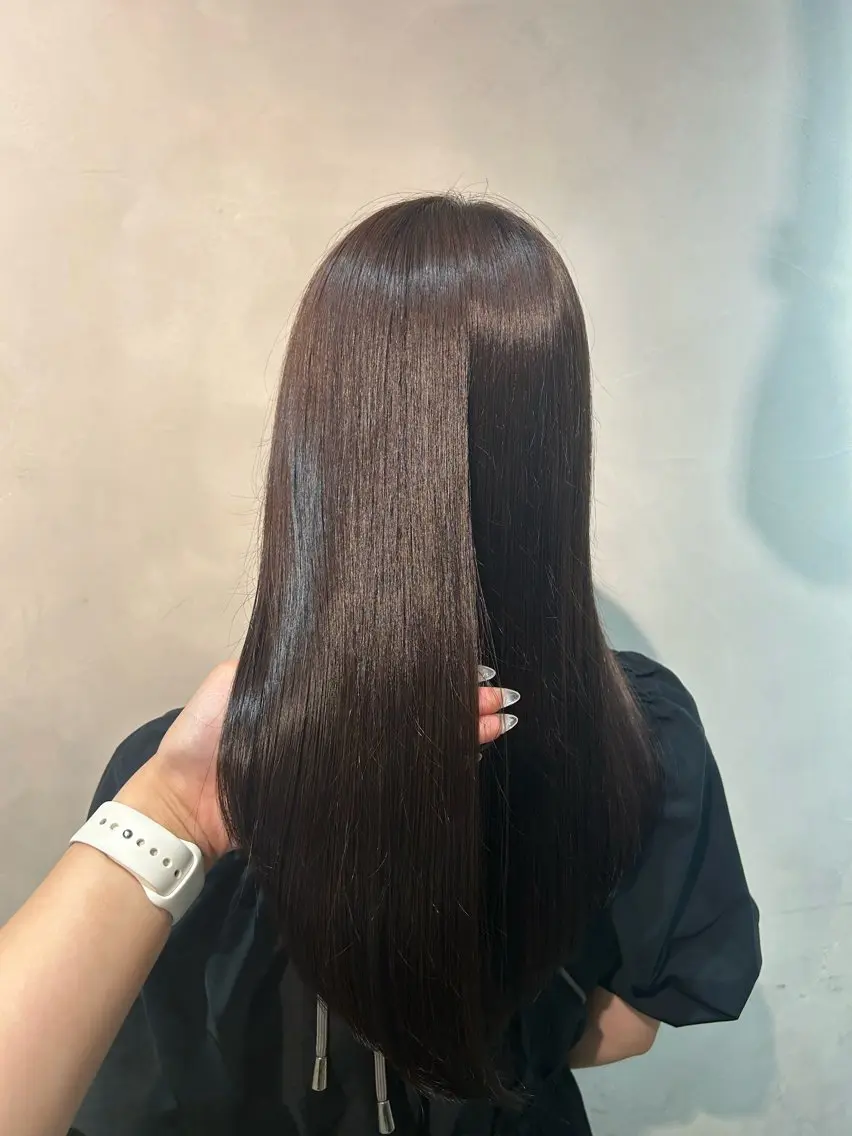 ロング カラー 黒髪 ブラウンカラー ショコラブラウン 透明感カラー 学生 カット ヘアカラー トリートメント 渋谷/トレンドヘア 🦋‎🤍ふうかのヘアスタイル