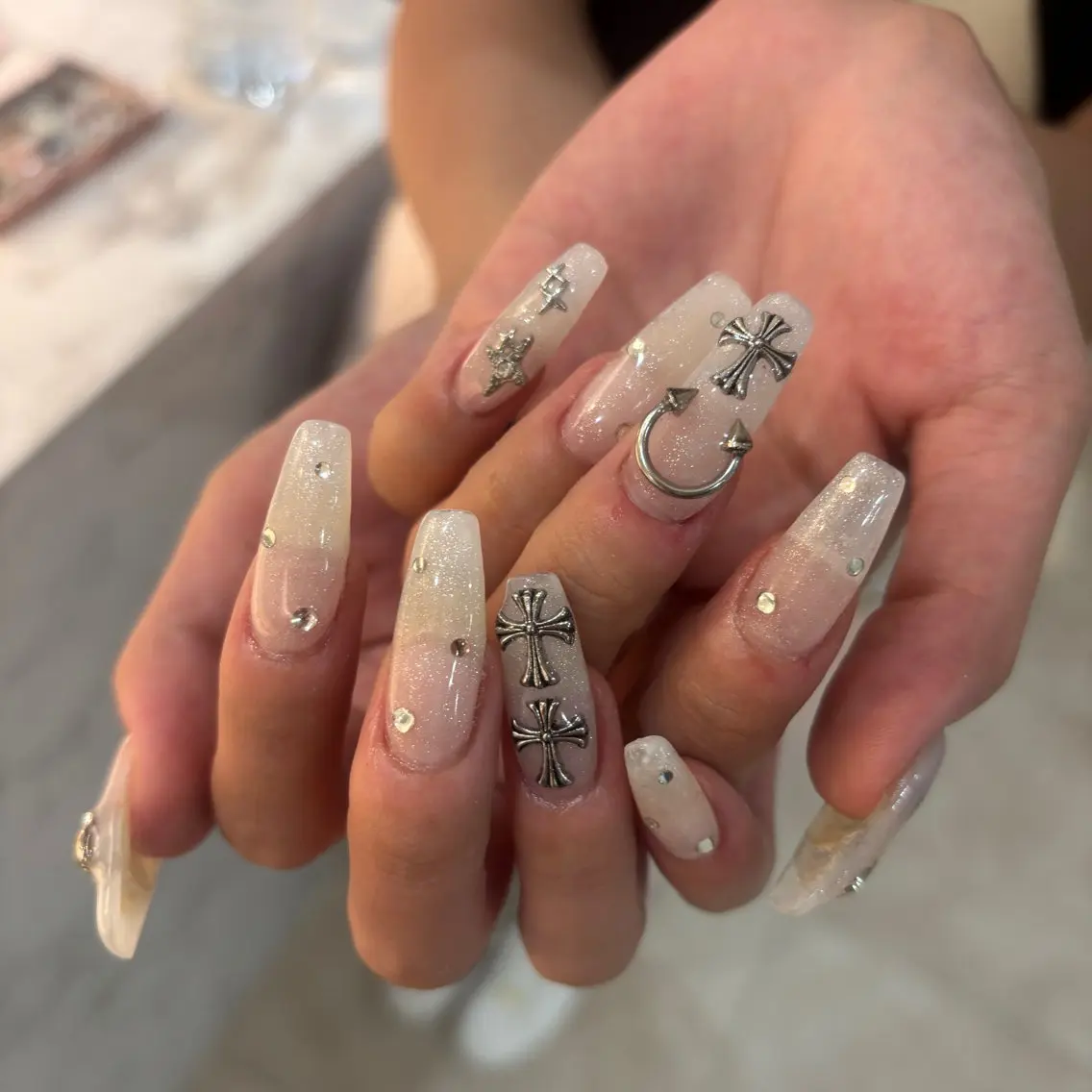 ネイル ハンドネイル フットネイル ゆびノさき茨木店 ニュアンス/アートのネイルデザイン