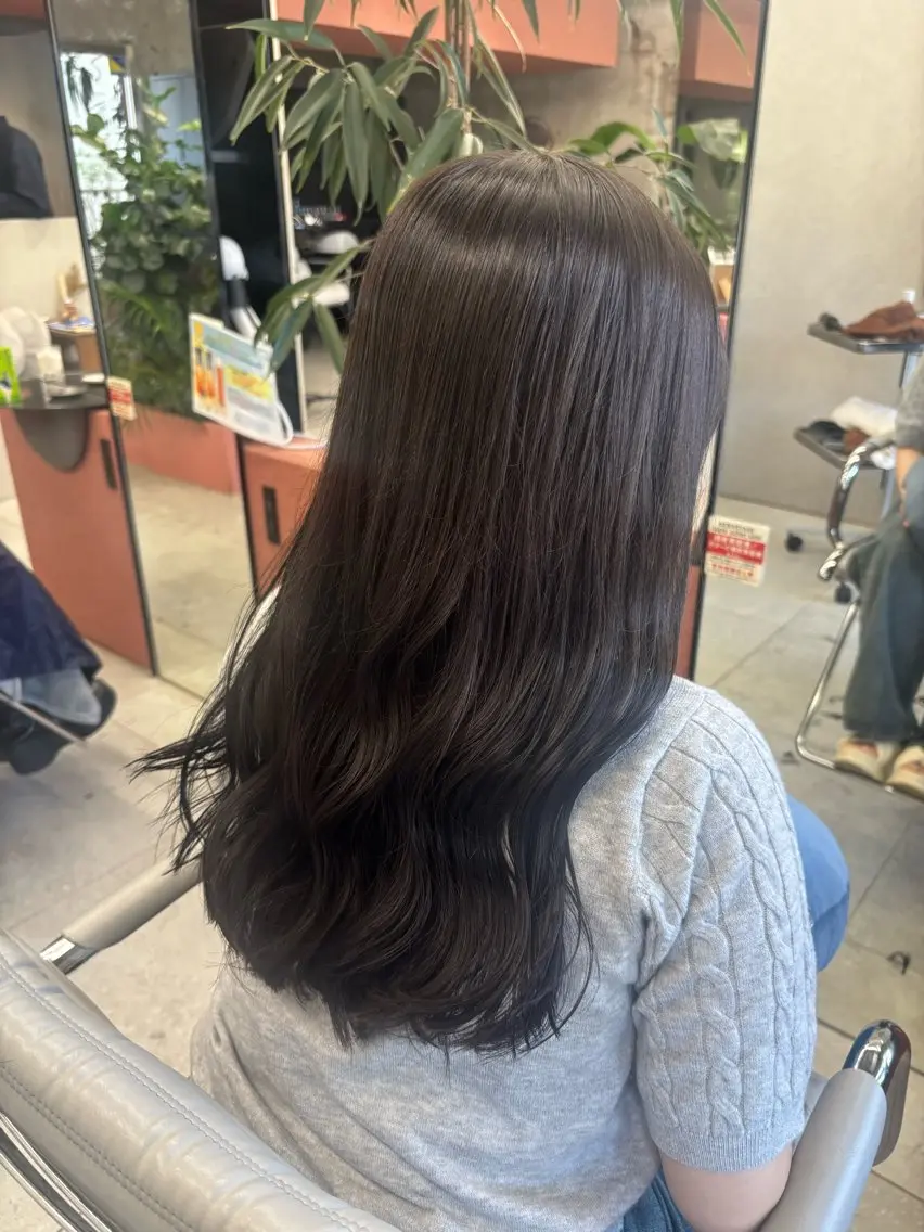 ロング カラー 黒髪 ナチュラルブラック カット ヘアカラー トリートメント ほらぐちるい𖤐 /レイヤー/ツヤ感のヘアスタイル