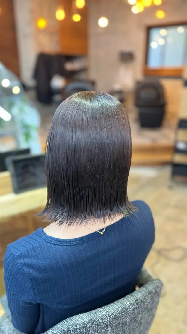 ミディアム カラー 透明感カラー グレージュ ヘアカラー トリートメント MAUVE MIYUのヘアスタイル