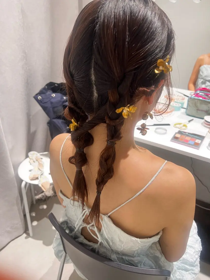 ヘアアレンジ 三つ編み ヘアメイク美容師 ayanoのヘアスタイル