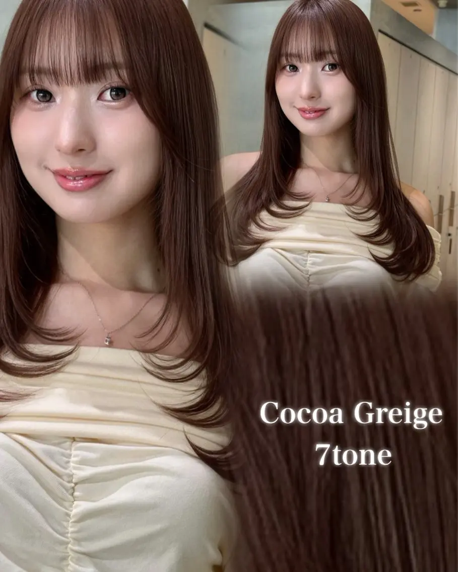 セミロング カラー カット ヘアカラー トリートメント ♥️ブリーチなしW/ カラー/優希/大宮のヘアスタイル