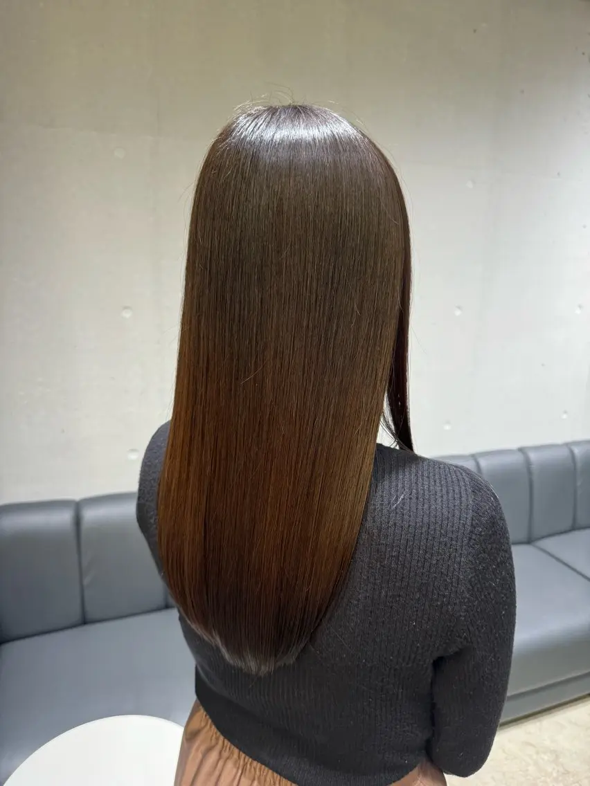 ロング カラー 縮毛矯正 トリートメント ダメージ、複雑履歴 の髪質改善 松本雄光のヘアスタイル