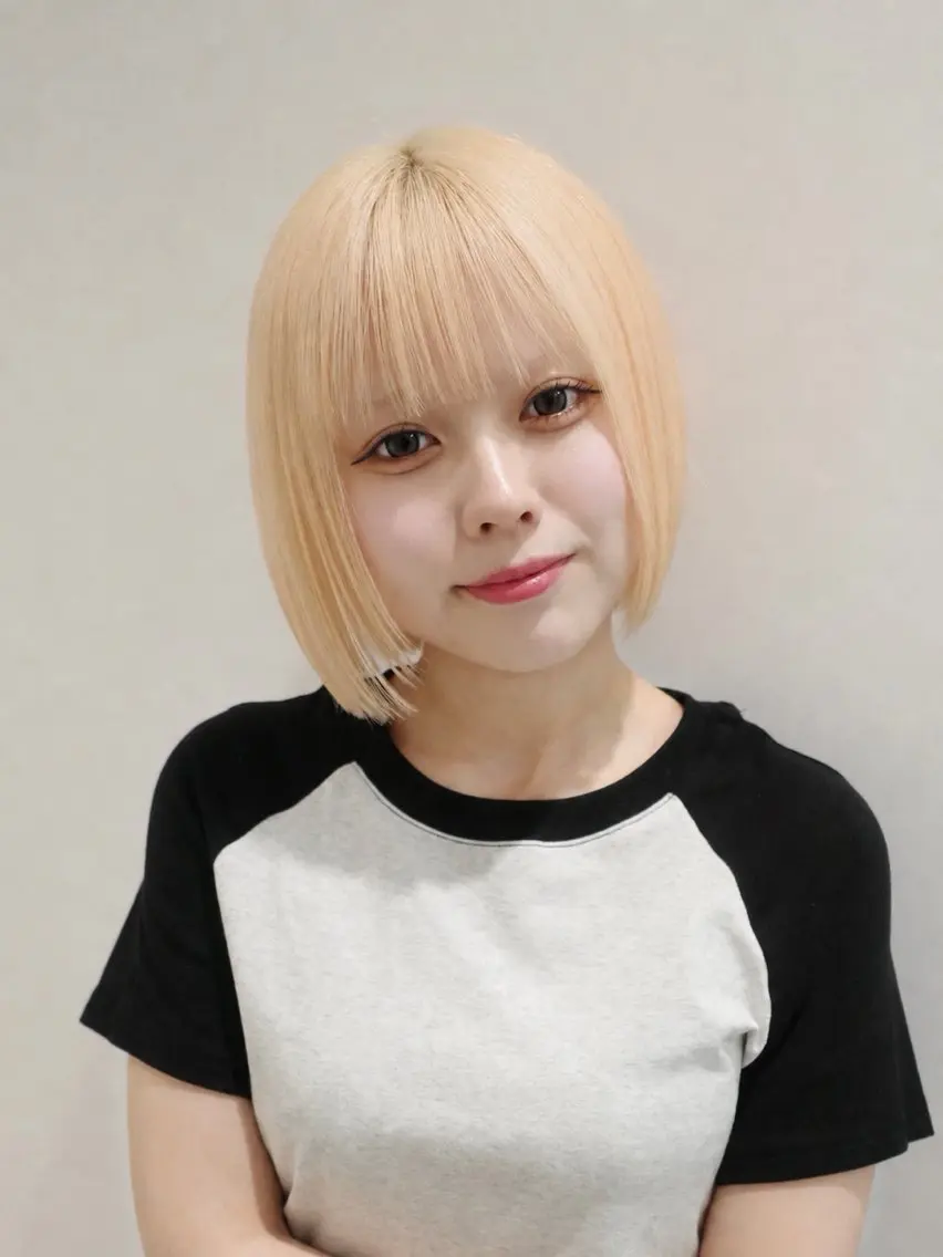 ショート ヘアカラー 💎ボブ/透明感カラ ー/𝐘𝐔𝐈🩵のヘアスタイル