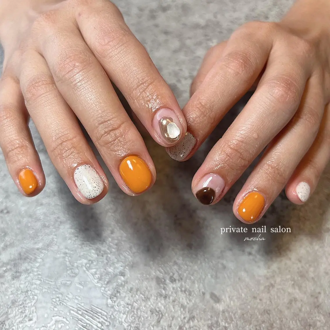 ネイル カジュアル チークネイル フレンチネイル ジェルネイル マグネットネイル ハンドネイル mocha nailのネイルデザイン