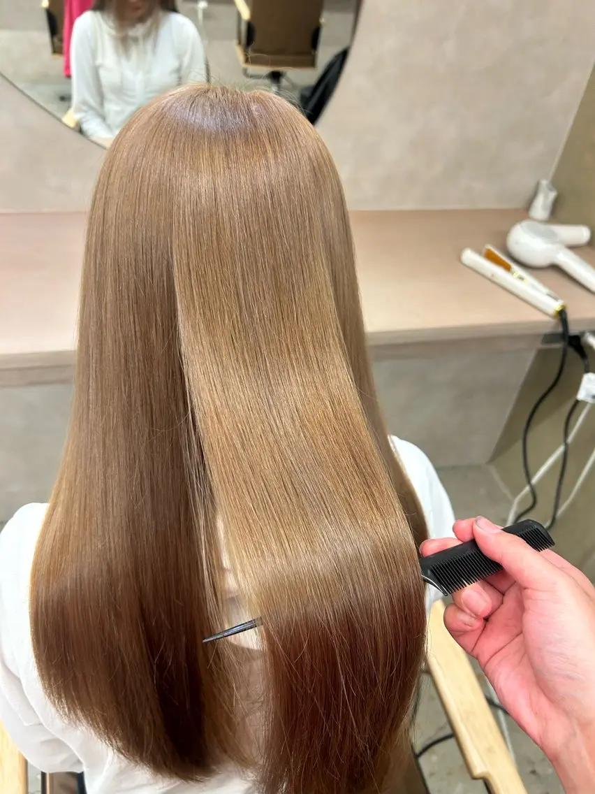 ロング カラー カットカラー 千夏のヘアスタイル