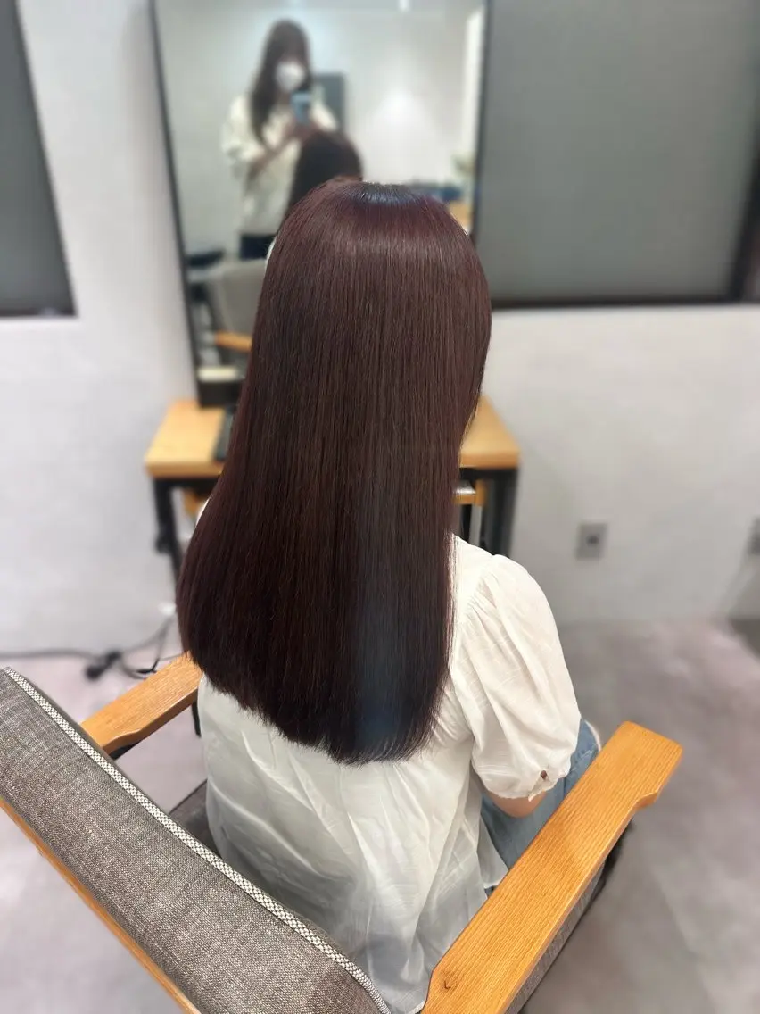 ロング カット ヘアカラー トリートメント hina/レイヤー /マロンブラウンのヘアスタイル