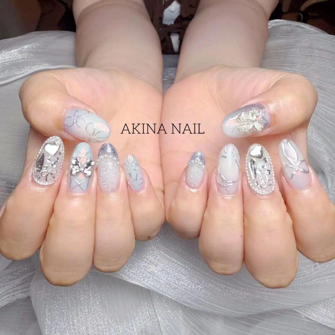 セミロング ハンドネイル Akina Nail 亀戸のネイルデザイン