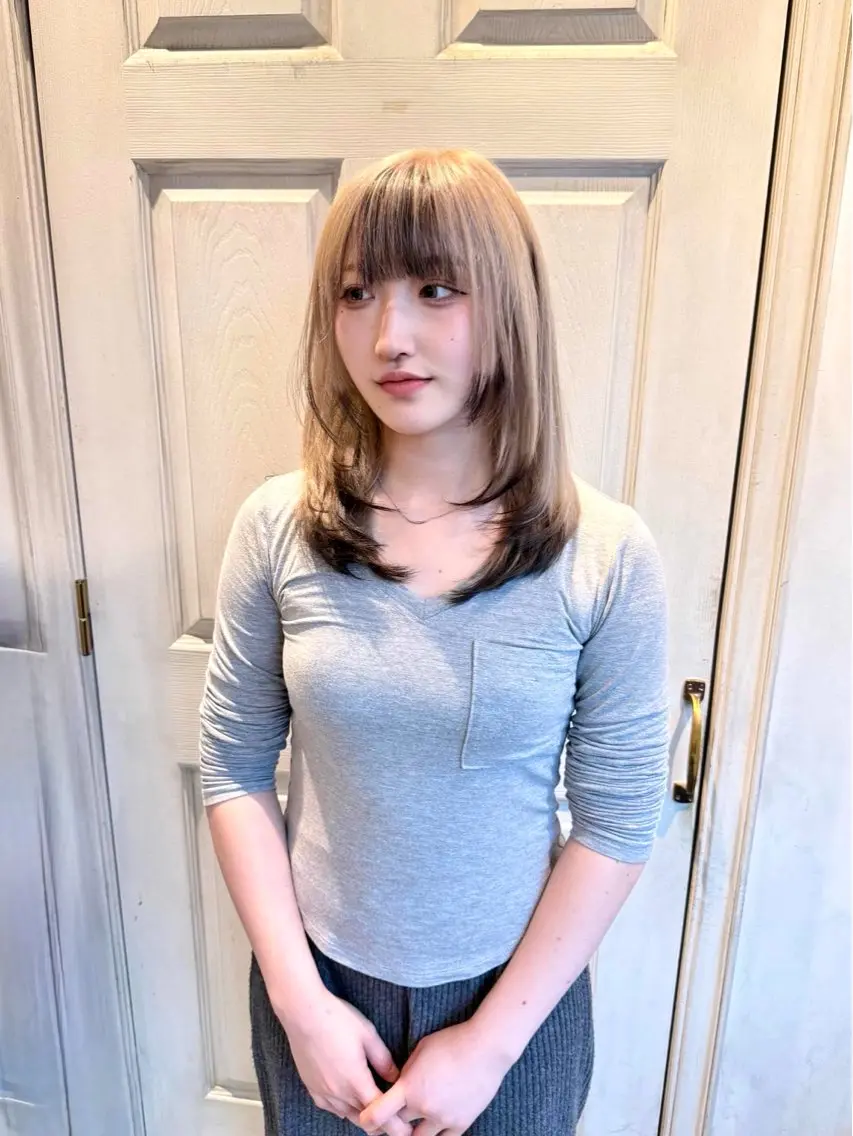セミロング ヘアカラー トリートメント 千 田のヘアスタイル