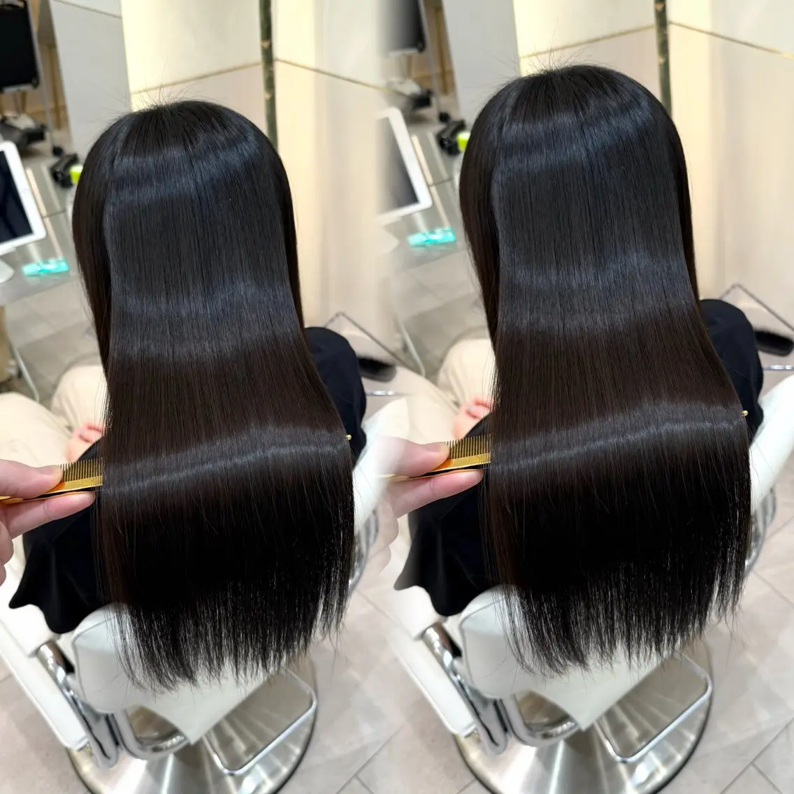 ロング 縮毛矯正 【艶カラー】 じゅりのヘアスタイル