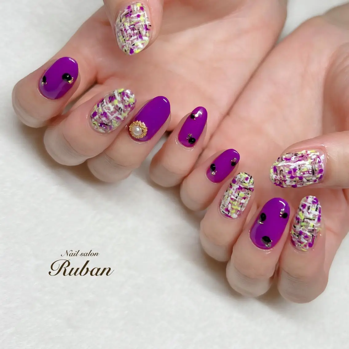 ネイル ツイードネイル Nail salon Rubanのネイルデザイン