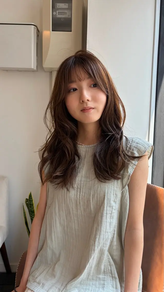 ロング カラー レイヤーカット ロング カット ヘアカラー ヨシモトリョウ /ボブ/パーマのヘアスタイル