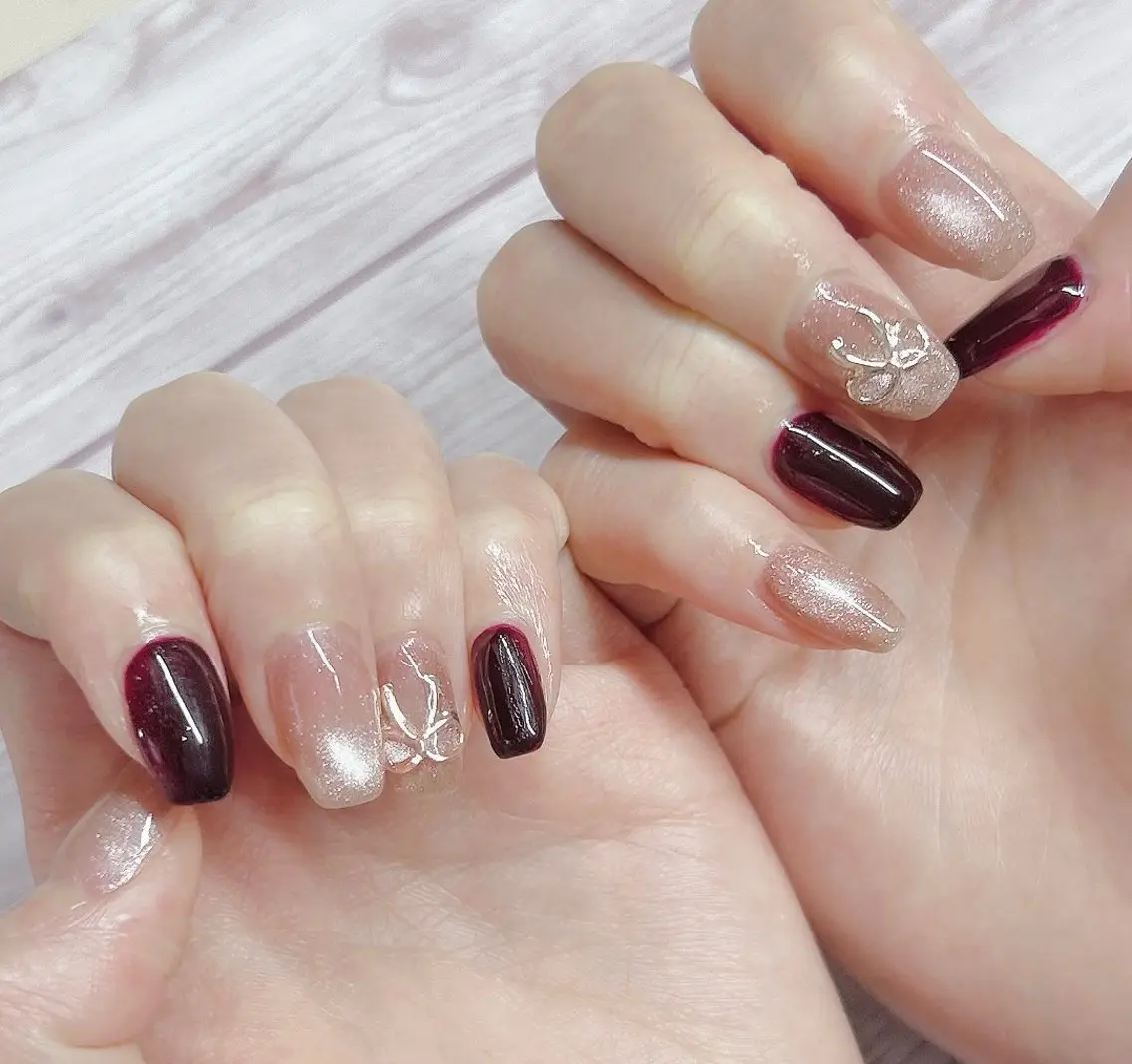 ネイル マグネットネイル ワンカラーネイル MYu Beauty Salon YURIのネイルデザイン