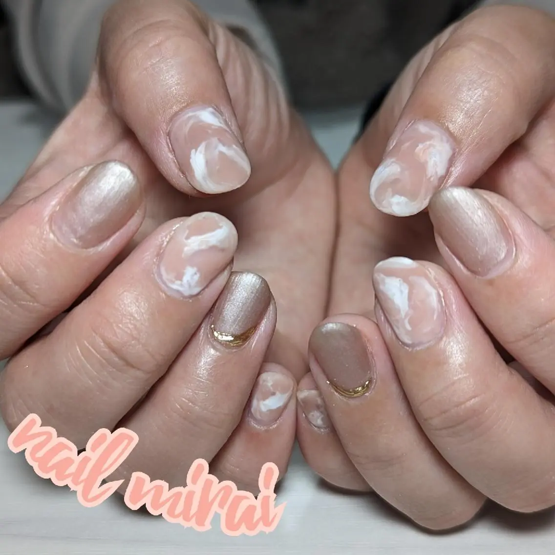 ネイル マットネイル 持ち込み ニュアンスネイル nail miraiのネイルデザイン