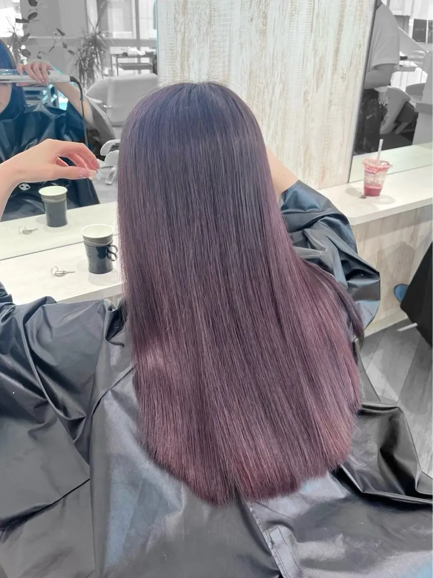 ロング カラー グレージュ ラベンダーカラー ラベンダーグレージュ ラベンダーグレー 🤎HAZUKI🤎 ハイトーン✨のヘアスタイル