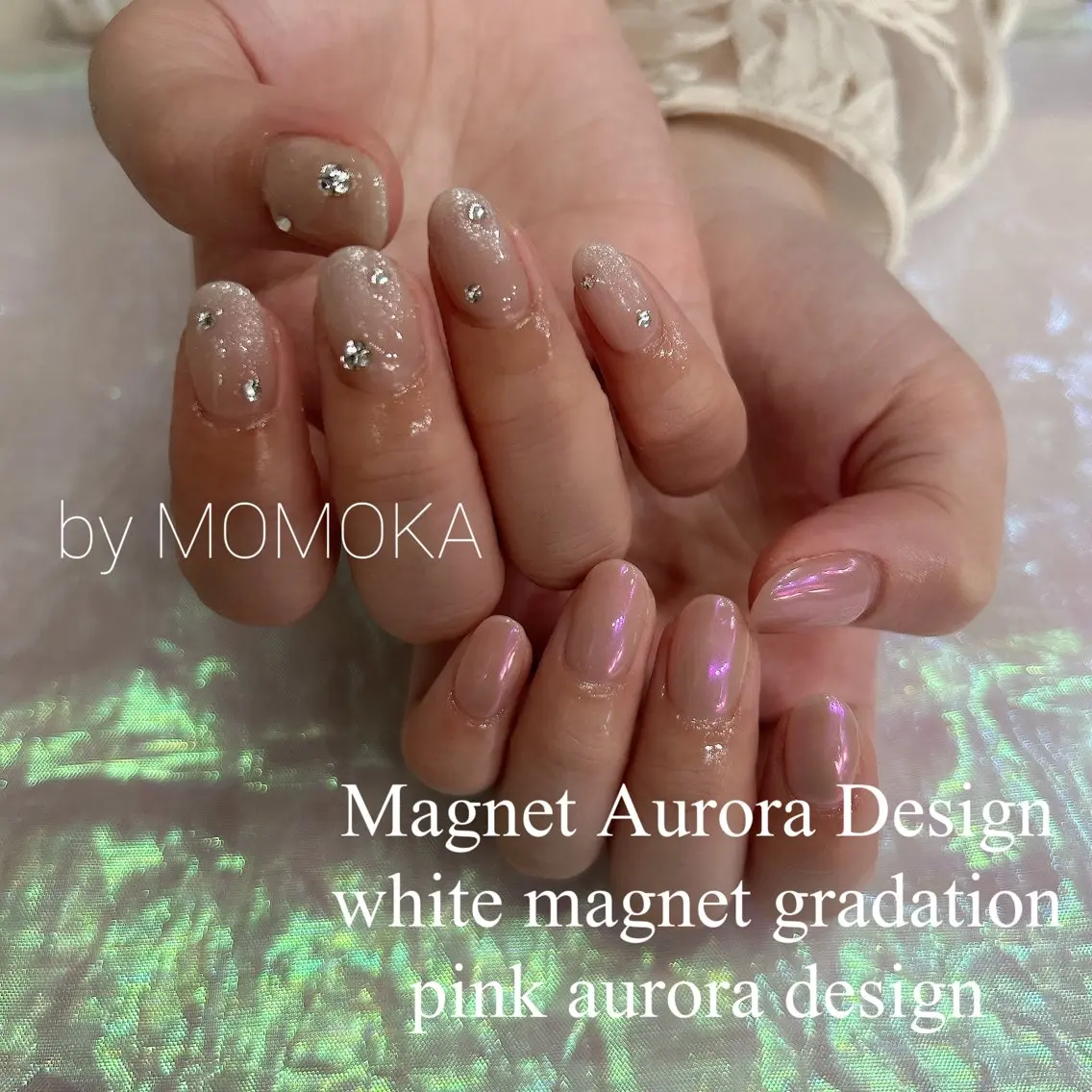ネイル オーロラネイル マグネットネイル Momo nailsalonのネイルデザイン