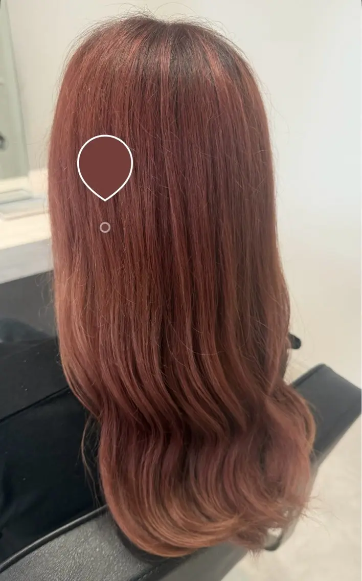 カラー ピンクカラー 中山 朱のヘアスタイル