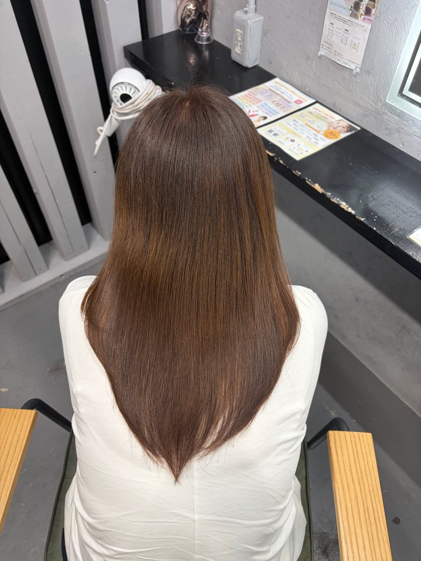 ロング カラー カット ヘアカラー トリートメント やぶかみ りんのヘアスタイル