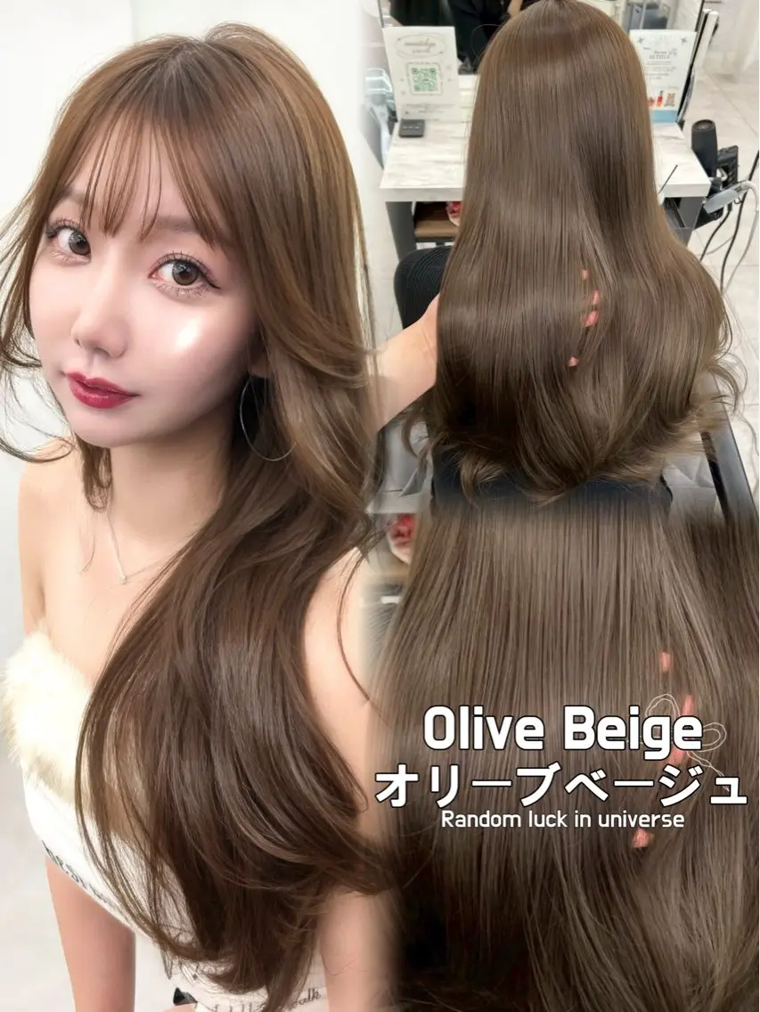 ロング カラー アッシュ ベージュカラー ブリーチ ブラウンカラー ブラウンベージュ カット ヘアカラー トリートメント ヘッドスパ 盛れる顔周り✨韓国 レイヤーkanatoのヘアスタイル