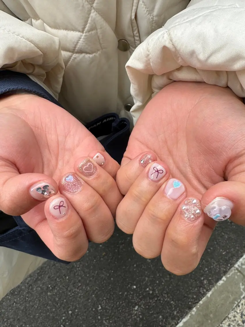 ネイル アートネイル フレンチネイル 韓国ネイル マグネットネイル 持ち込み MH_ Nailのネイルデザイン