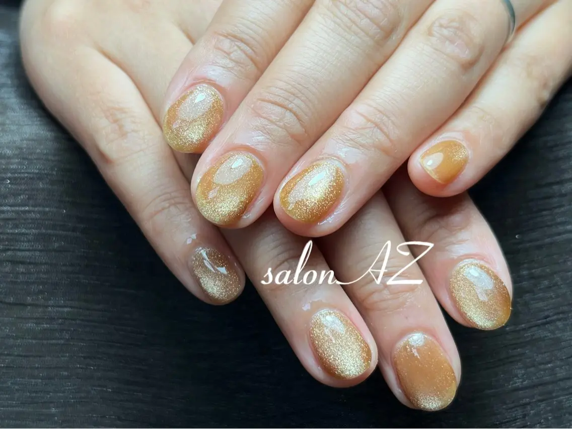 ネイル 長さ出し フットネイル フレンチネイル マグネットネイル ニュアンスネイル salon AZのネイルデザイン