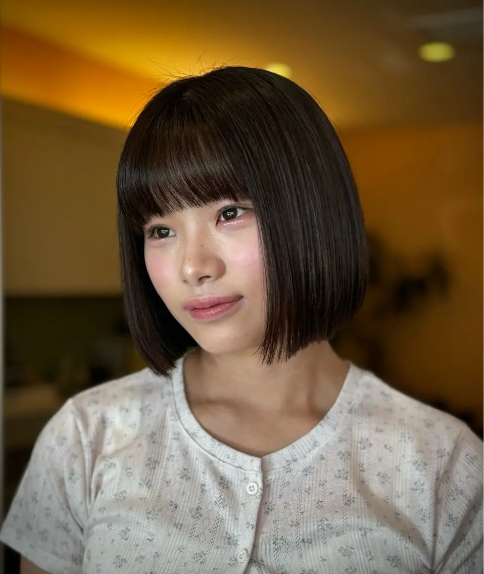 ショート ボブ カット トリートメント 淡色┊︎ナチュラル 🧁奈那美🧁*.゜のヘアスタイル
