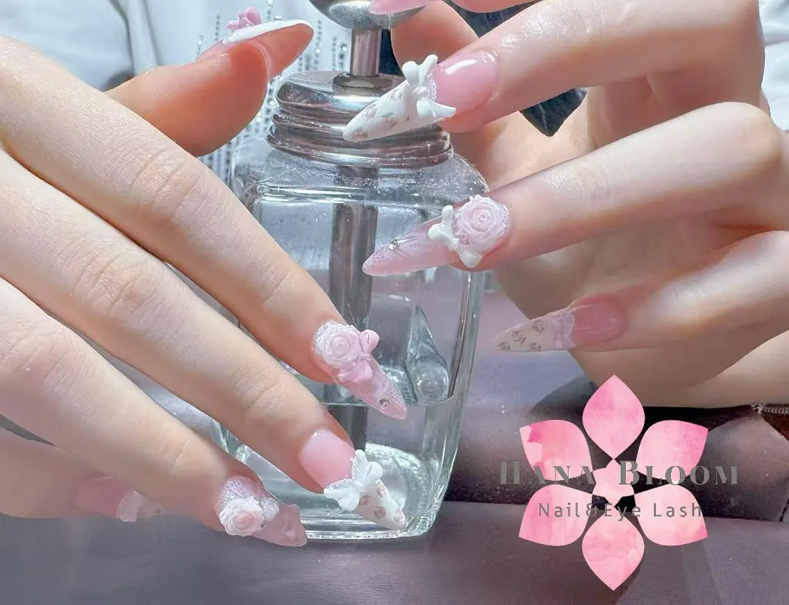 ネイル ハンドネイル ハンドケア HanaBloom 🩷ビンビンのネイルデザイン