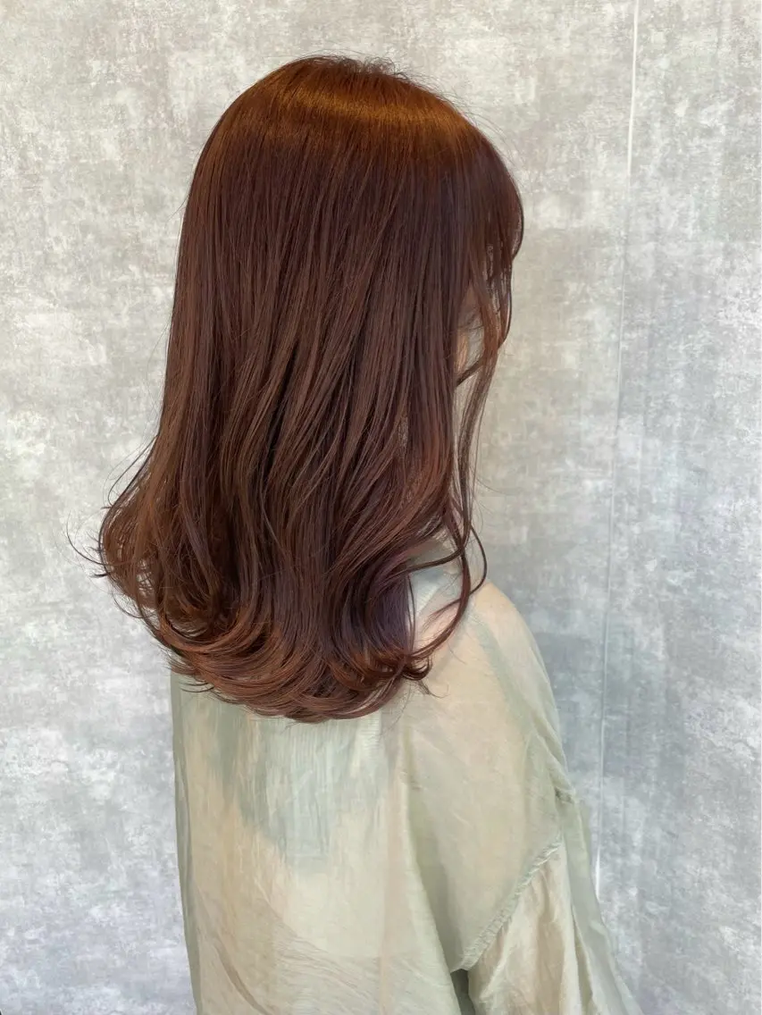 ロング カラー ブラウンカラー ピンクカラー ピンクブラウン 【完全個室】髪質改善 暖色カラー/山崎唯奈のヘアスタイル