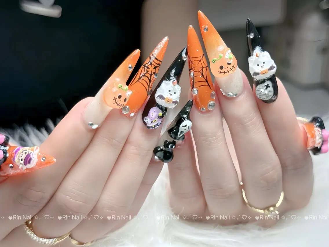 ネイル ブルー ジェルネイル ガーリー グラデーション グリーン ハンドネイル Rin Nail 新大久保店のネイルデザイン