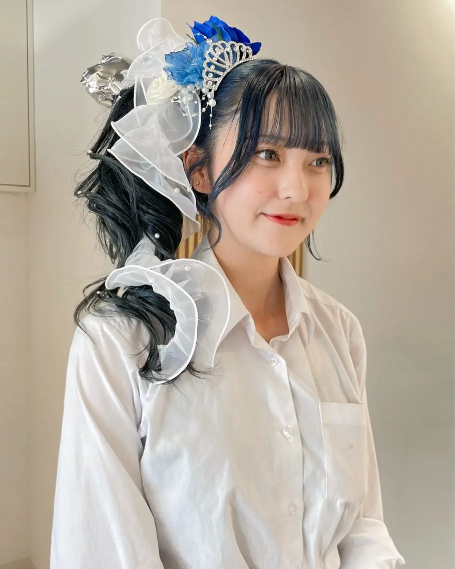 ヘアアレンジ ダブルカラー,透け カラーHINARIのヘアスタイル