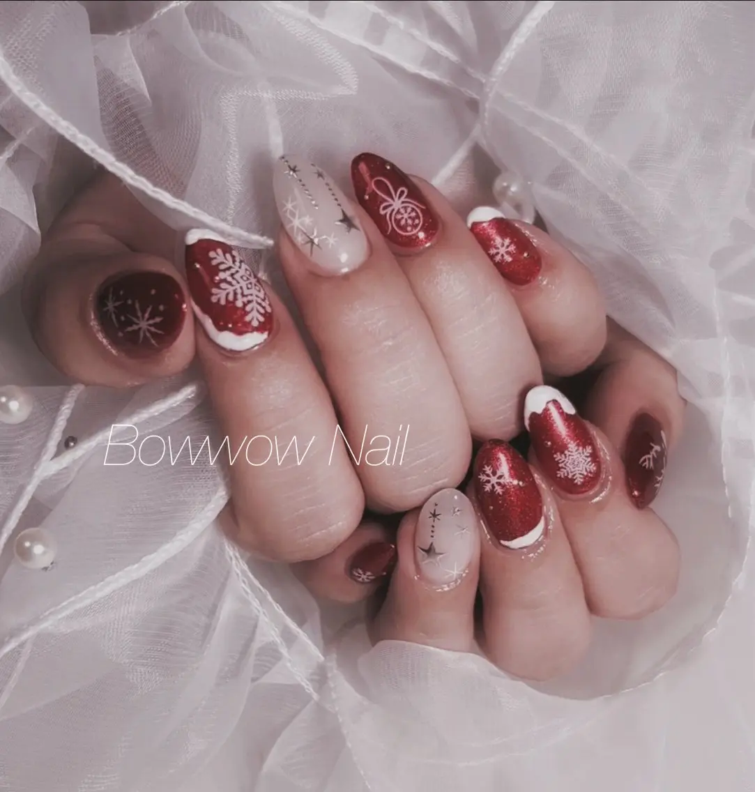 ネイル 冬ネイル クリスマス Bow wow Nail さや🧸のネイルデザイン
