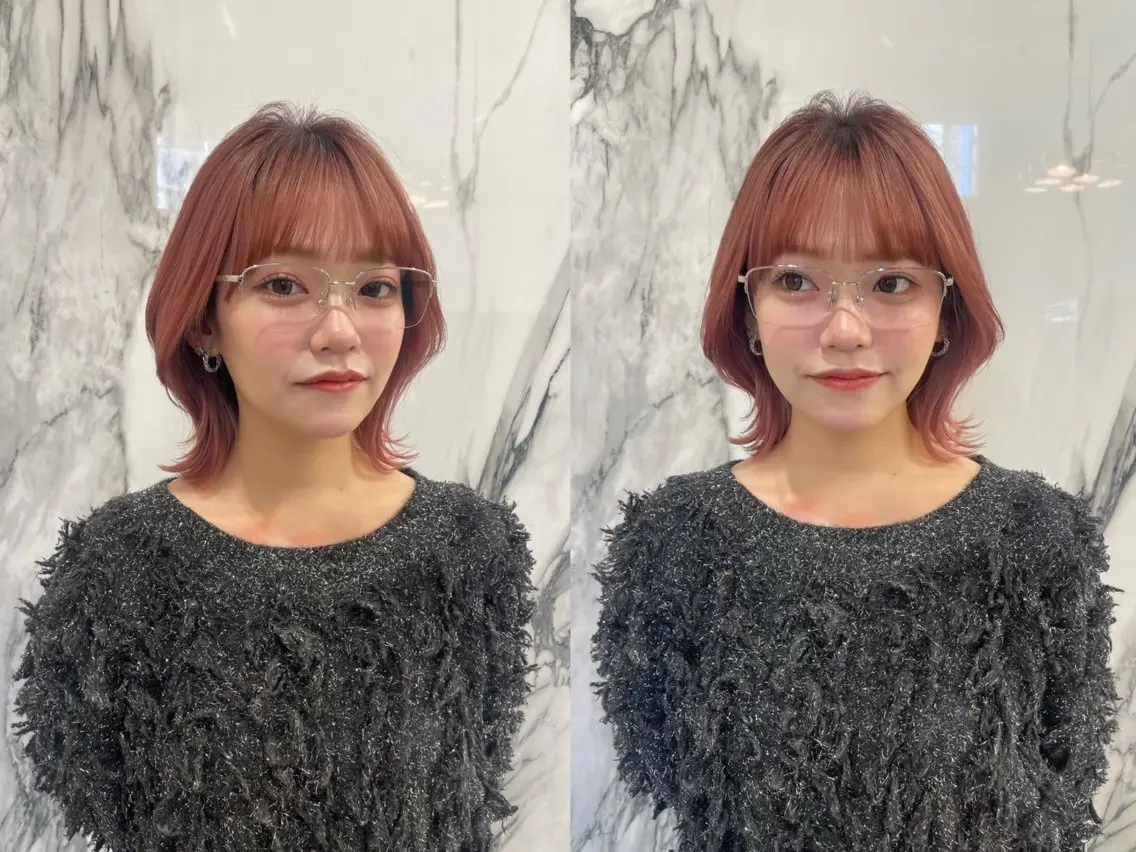 似合わせカット➕暖色カラー（ケア剤付き）➕トリートメント➕ヘアセット🍒❤️の写真