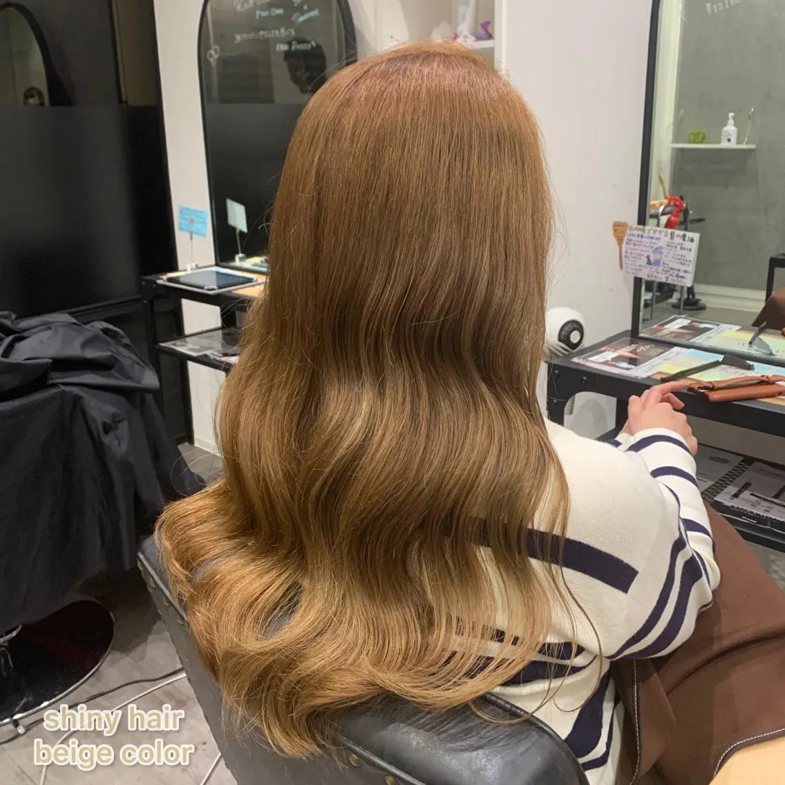 ロング カラー ベージュカラー 艶髪レイヤー上田 紗也🇰🇷💗のヘアスタイル