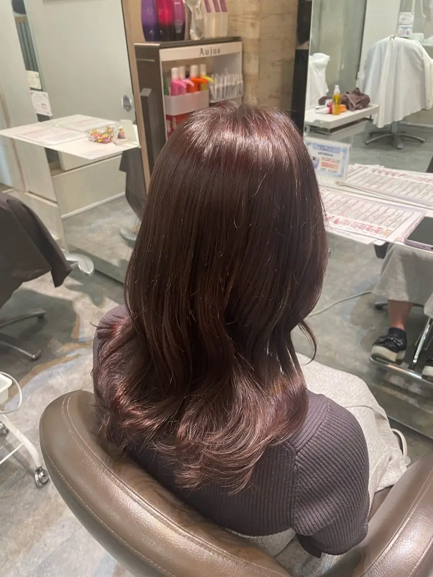 カラー ラベンダーカラー ピンクカラー ピンクラベンダー ヘアカラー トリートメント 松川 莉子のヘアスタイル