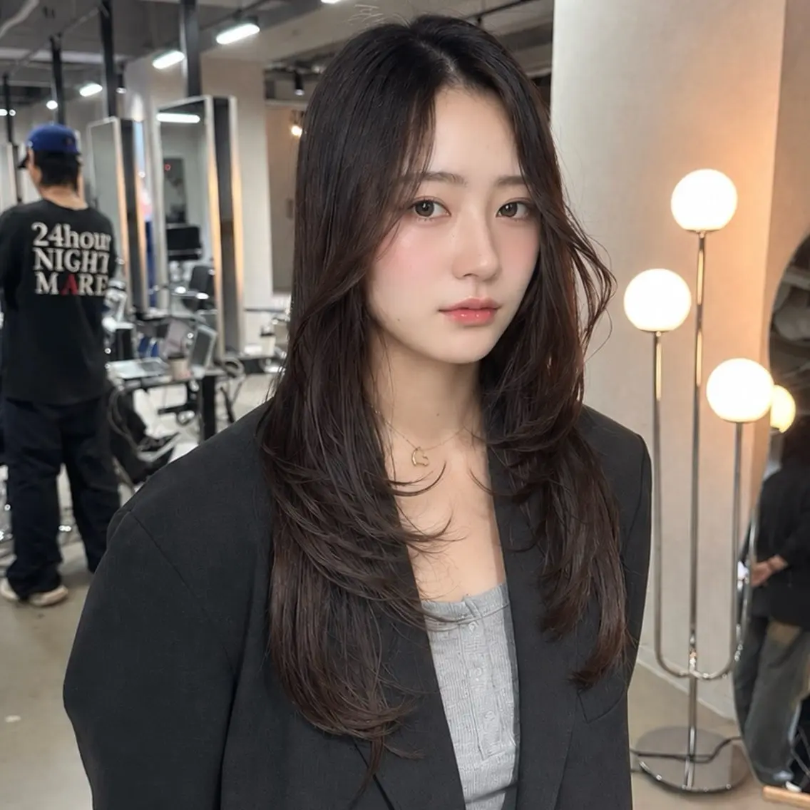 ロング カット ヘアカラー 韓国レイヤー🇰🇷 艶髪💎renのヘアスタイル
